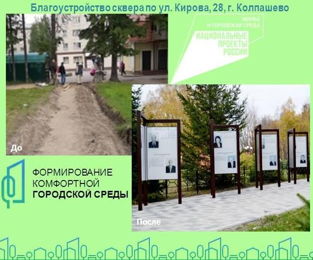 Формирование комфортной городской среды» выполнен 1 этап благоустройства по ул. Кирова, 28 » Молодежный центр г. Колпашево